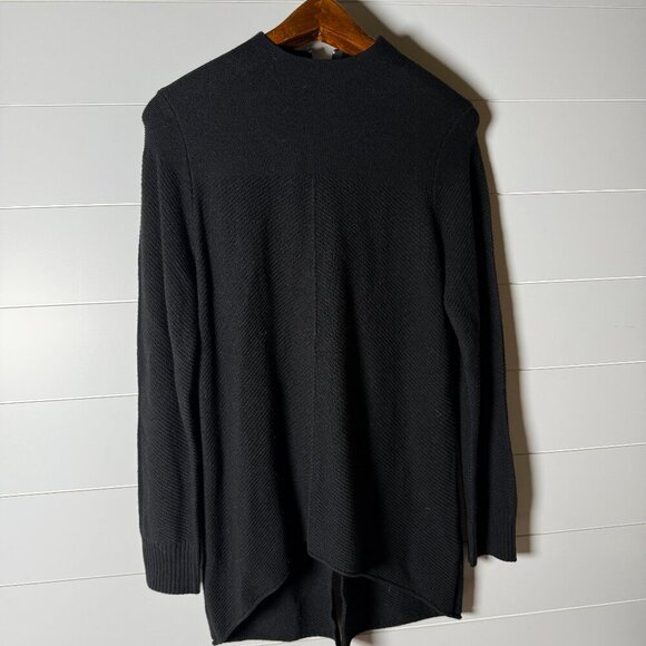 Leo & Ugo Black Quarter Zip Wool Blend 3/48 - Picture 3 of 8